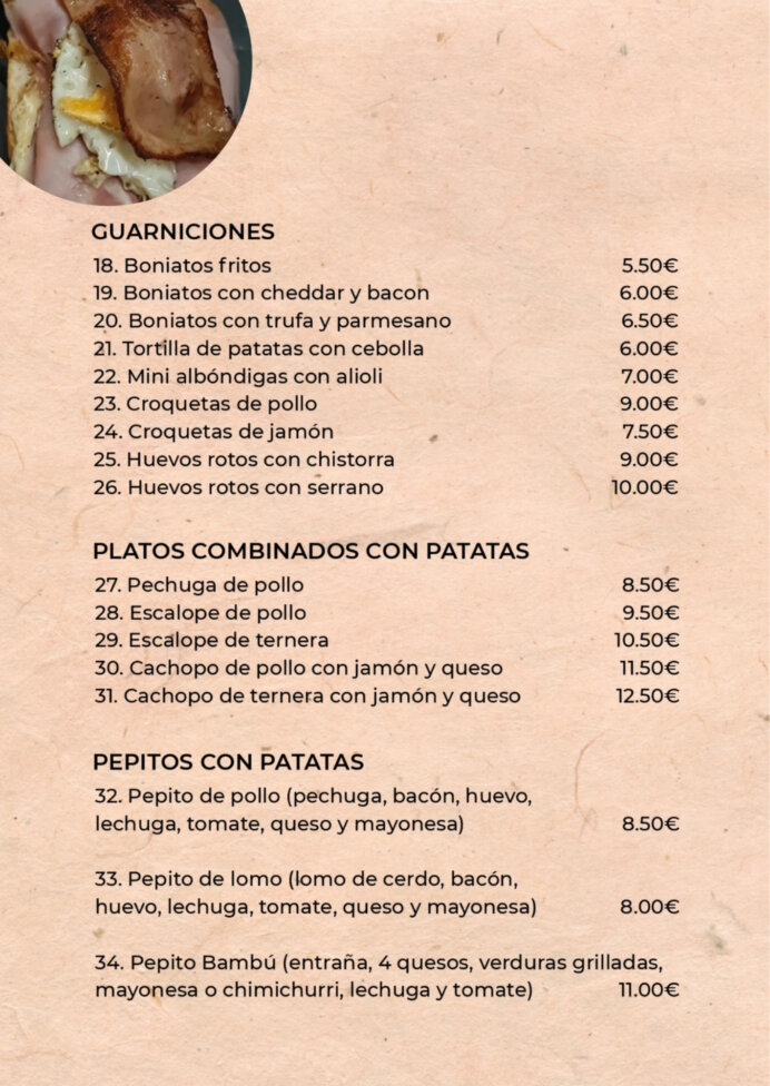 cafe bar bambu en inca guarniciones