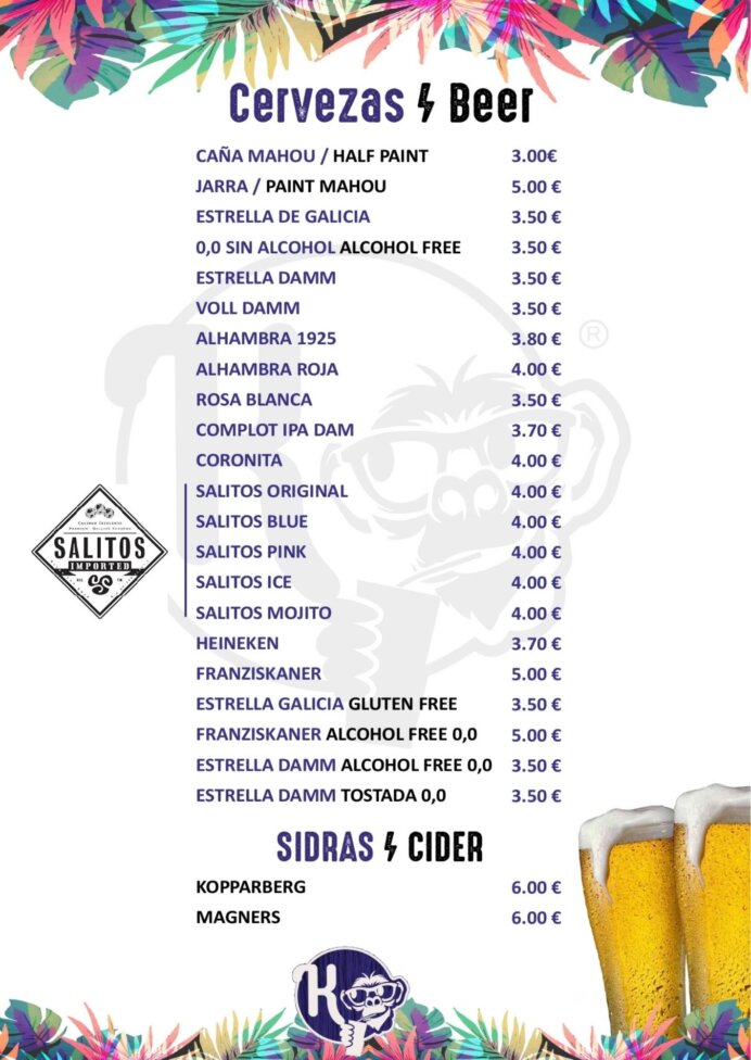 Tomar Cerveza en playa de muro